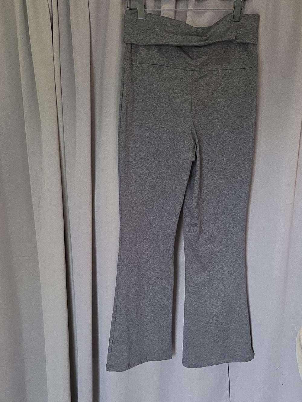 Gray Fold-Over Waist Yoga Pants